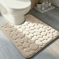 YIHOUSE Memory Foam Bath Mat Cobblestone Bathroom Rugs Super Water Absorbent Bath Mats for Bathroom Machine Washable Bath Rugs(20 x 24,Khaki)
