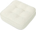 GOFORIT Memory Foam Cushion，Square Seat Cushions for Dining Chairs,Non-Slip Chair Pads with Removable Cover, 16'' x 16'', Off White