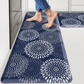 LuxStep Kitchen Mats for Floor,0.47 inch Thicker Cushioned Rug Anti-Fatigue Mats for Kitchen Decor Accessories,Waterproof Non-Slip Mats and Rugs Set for Office,Laundry 17.3"×29"+17.3"×47",Blue