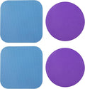 LUTER 4pcs Jar Opener, Rubber, Multi-function Silicone Bottle Opener for Seniors with Weak Hands Lid Cap Gripper Pads Kitchen Coasters Gadgets(blue square + purple round)