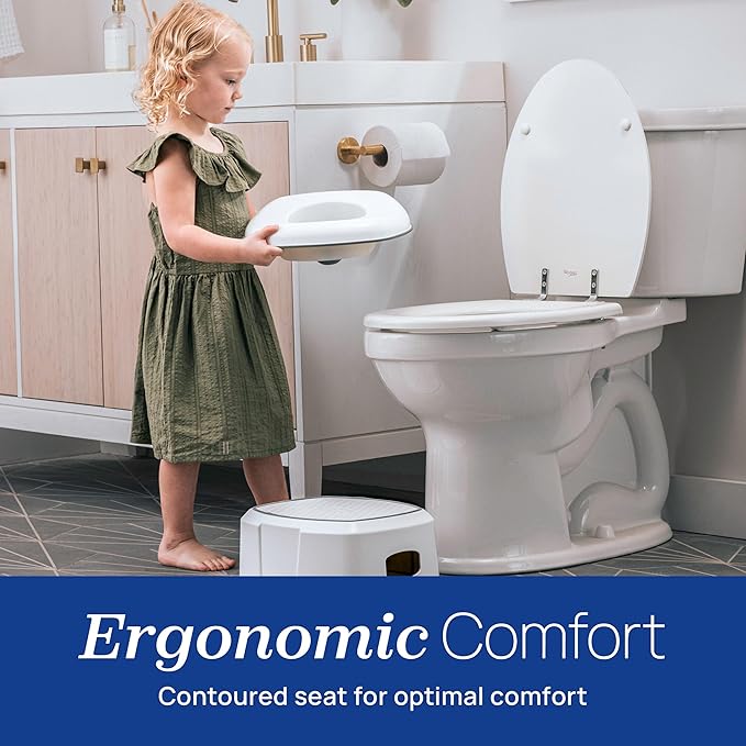 Chicco Toilet Topper, Easy-Clean Slip-Resistant Surfaces, Adjustable Soft-Flex Spray Shield and Grips, For children up to 60 lbs