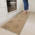 YDKGL Non-Slip Kitchen Mats for Floor, Soft Woven Linen Embroidery Kitchen Runner Rug - Super Absorbent Washable Kitchen Sink Mat with Rubber Backing for Office & Home Brown 17x59