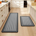 Kitchen Mats for Floor, 17''x30''+17''x47''Kitchen Rugs Set of 2, Washable Absorbent Non Slip Kitchen Mat, Braided Kitchen Runner Rug, Kitchen Sink Rug, Grey