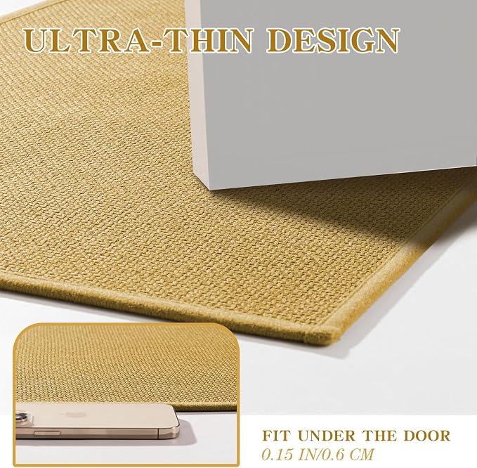 chakme Bathroom Rugs Mat 36x25, Ultra Thin Non Slip Bath Mat Large Quick Dry Absorbent Bath Mat for Bathroom Floor, (Yellow, 36"x25")