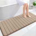 OLANLY Memory Foam Long Bathroom Rugs Runner 59x24, Super Soft Absorbent Bath Mat, Quick Dry, Machine Washable Shower Floor Rugs, Bathmat Carpet, Bathroom Home Decor Accessories, Tan