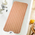 Extra Long Bathtub Mat Non Slip, Clear Brown Soft Bath Mat for Tub 40 x 16 Inch Full Size, Bath Tub Shower Mats for Bathroom Floor, Big Suction Cups and Drain Holes, Easy Washable, BPA Free