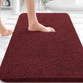OLANLY Bathroom Rugs 32x20, Extra Soft Absorbent Chenille Bath Rugs, Rubber Backing Quick Dry, Machine Washable Bath Mats for Bathroom Floor, Tub and Shower, Home Decor Accessories, Andorra Red-Brown