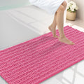 Smiry Bathroom Rugs Mat 47x24, Extra Soft Absorbent Chenille Bath Rugs, Non Slip Rubber Backing Machine Washable Quick Dry Bath Mats for Bathroom Floor, Tub, Shower, Home Decor Accessories, Hot Pink