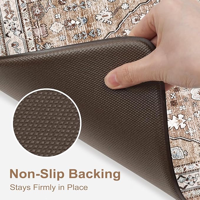 Collive Anti Fatigue Mats for Kitchen Floor, Boho Cushioned Waterproof Kitchen Rugs Non Slip Sink Mats, Memory Foam Standing Mat for Desk, Home Office, 17.3" x 30"