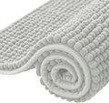 SUBRTEX Bathroom Rugs Chenille Bath Rug Soft Short Plush Bath Mat Soft Shower Mat Water Absorbent Shower Mat Quick Dry Machine Washable(Light Gray,18" x 24")