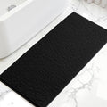 SUBRTEX Bathroom Rugs, 24" x 55" Chenille Bath Rug Soft Short Plush Bath Mat Soft Shower Mat Water Absorbent Shower Mat Quick Dry Machine Washable, Black