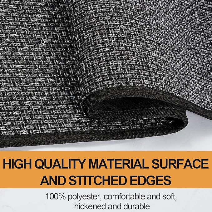 SUMLANS Kitchen Mat 1 PCS, Cushioned Non Slip Rugs for Kitchen Floor, Absorbent Runner Comfort Standing Mats Washable for Kitchen, Office, Home (Black, 17.3"x79")