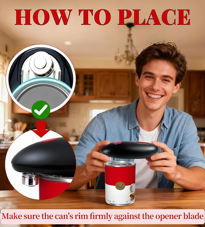 ChlorBlu Electric Can Opener Fast One-Touch, Automatic Can Opener, Battery Operated Can Opener for Smooth Edge Safe Fast Opening, Hands Free can Openers for seniors with arthritis, Fits All Cans