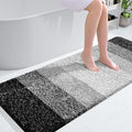 OLANLY Large Bathroom Rugs Mat 54x24, Extra Soft Absorbent Microfiber Bath Rugs, Rubber Backing, Quick Dry, Machine Washable Bath Mats for Bathroom Floor, Tub and Shower, Home Decor Accessories, Black