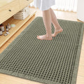 Smiry Waffle Bath Mat 59x35, Extra Soft Absorbent Bathroom Rugs, Non Slip Machine Washable Quick Dry Bath Rugs for Bathroom Floor, Tub, Shower, Home Decor Accessories, Green