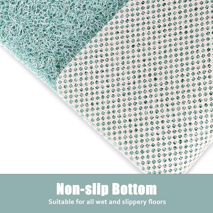 Shower Mat Non Slip - 24x32 Inch Soft Comfort Bath Mat with Drainage Holes, PVC Loofah Massage Bathmat for Shower, Tub, Bathroom, Wet Areas, Quick Drying