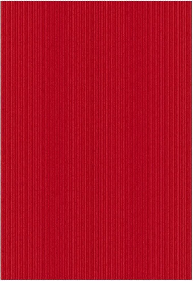 Ottomanson 6'6" x 25' Hallway Runner with Scraper Pile Extra Durable Non-Slip Rug Mat for Indoor & Outdoor Use - Ideal for Kitchen, Entryway, Patio & Garage - High-Traffic Carpet, Red
