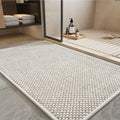 PADOOR-Bath Mat-Super Absorbent Chenille Bathroom Mats-Rubber Backed Bath Mats for Bathroom Non Slip, Easy Clean Bathroom Rugs Front of Bathtub,Shower Room,Sink-17×35, Beige&Cream