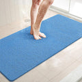 LuxStep Shower Mat Bathtub Mat,47x16 inch, Non-Slip Bath Mat with Drain, Quick Drying PVC Loofah Bathmat for Tub,Shower,Bathroom (Lake Blue)