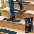 S&X Non Slip Stair Tread Tape, 5-Pack 6 x 24 Inch Pre-Cut Dark Green Grip Strips, Waterproof Abrasive Traction, Strong Adhesive PET Backing for Wood & Concrete Steps