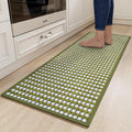 YDKGL Kitchen Rugs Non Slip Washable, Rubber Backing Soft Chenille Braided Kitchen Mats for Floor, Super Absorbent Kitchen Runner Rug Standing Mat Sink Mat, Easy to Clean, Green 17"x47"