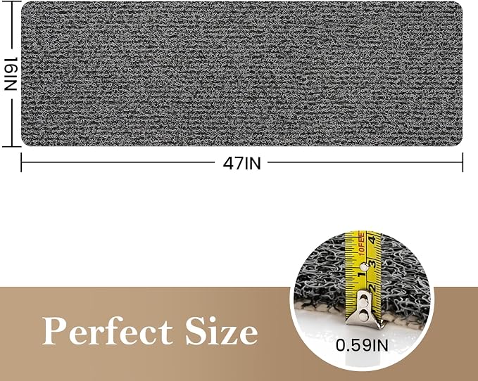 Shower Mat Bathtub Mat Non-Slip,47x16 inch, Soft Tub Mat with Drain,PVC Loofah Bath Mat (Phthalate Free) for Tub and Bathroom,Quick Drying,Black
