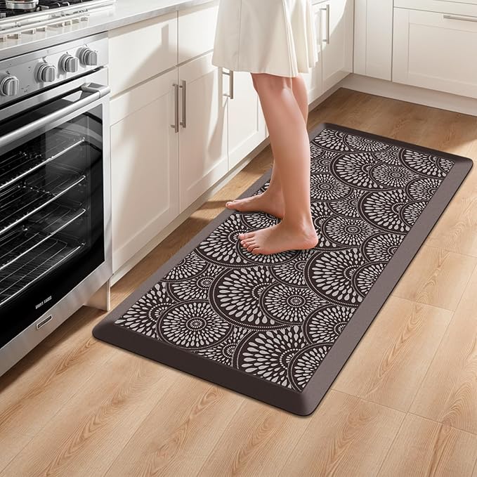 Mattitude 4/5 Inch Kitchen Mat, 20x39in Heavy Duty Ergonomic Comfort Foam Standing Desk Mat, Waterproof Non-Slip Standing Mats and Rugs for Kitchen, Office, Chocolate