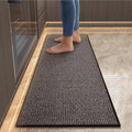 Kitchen Mats For Floor, Super Absorbent Kitchen Rugs Non Slip Washable, Rubber Backing Soft Braided Standing Kitchen Sink Mat Kitchen Runner Rug, Front of Sink, Easy Clean, Dark Brown 17"x47"
