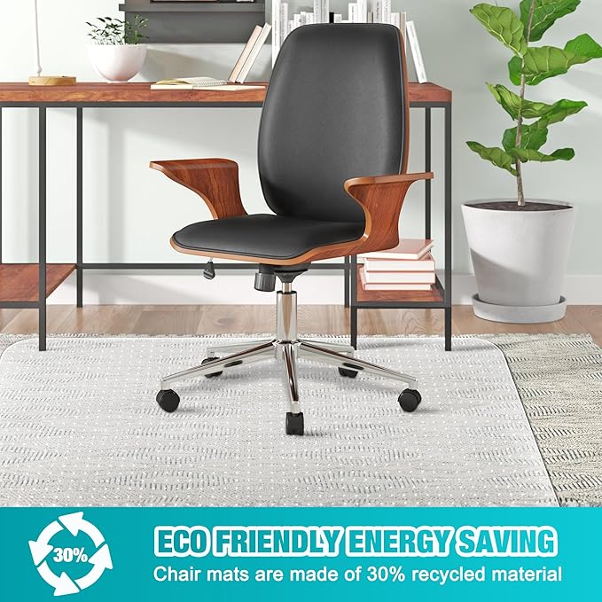 Office Chair Mat for Carpets, Clear Computer Desk Chair Mat for Low Carpeted Floors, Thick and Sturdy Carpet Protector, Easy Glide and Flat Without Curling (30" x 48" Rectangle)