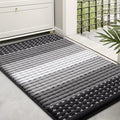 Kitinjoy Indoor Outdoor Door Mat, 36x24 Non-Slip Absorbent Dirt Trapper, Low-Profile Washable Inside Entrance Front Floor Mat, Sturdy Soft Entry Dotted Ombre Doormats for Entryway, Grey