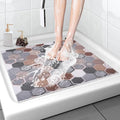 Shower Mat Bathtub Mat Non-Slip, 32x32 Inch, Soft Comfort Bath Mat with Drainage Holes, PVC Loofah Massage Bathmat for Shower, Tub, Bathroom, Wet Areas, Quick Drying