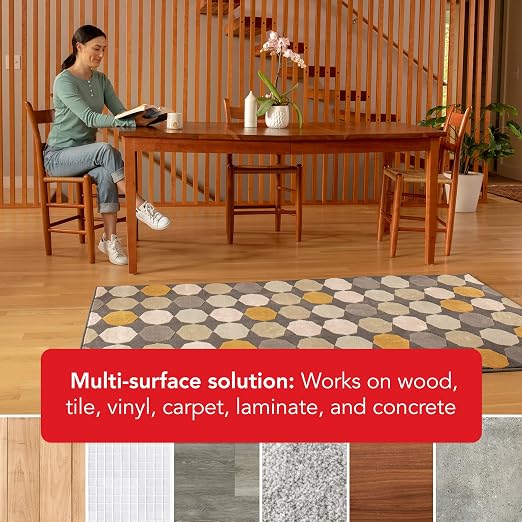Rug Grip Rug Gripper Double Sided Non-Slip Residue Free Carpet Tape for Area Rugs and Runners - Works on All Floor Types Including Hardwood, Tile, Carpet and Vinyl (2.5in x 60ft)