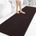 OLANLY Long Bathroom Rugs Runner 70x24, Thick Soft and Absorbent Chenille Bath Mat, Non-Slip, Machine Washable Quick Dry Bath Rugs for Tub Shower Floor, Home Decor Accessories, Brown