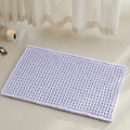 TYUU Waffle Bath Mat, Boho Bathroom Rugs Non Slip Washable Super Absorbent Quick Dry Cute Bath Mat Farmhouse Bathroom Decor, 24''x16'' Lavender Cream