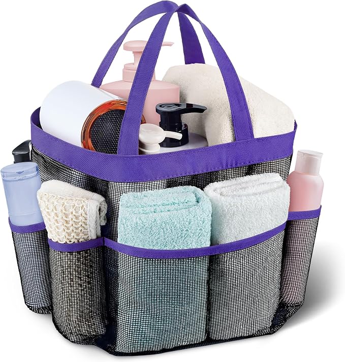 Attmu Mesh Shower Caddy Portable, Quick Dry Hanging Shower Tote Bag for College Dorm Room Essentials, Large Capacity Shower Caddy Dorm for Bathroom Gym Swimming