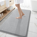 OLANLY Thick Memory Foam Bathroom Runner Rugs 47x20, Extra Soft Absorbent Long Bath Rug, Quick Dry, Non-Slip, Machine Washable Bath Mat for Bathroom, Tub and Shower, Home Decor Accessories, Light Grey