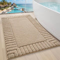 LUMI Bathroom Rugs Non Slip with Rubber Backing, Extra Soft Plush Microfiber Bath Rug Absorbent, Machine Washable Bath Mat Quick Dry for Tub, Shower, Hotel, Beige, 24"x36"