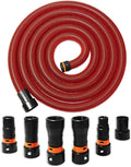 10FT Shop Vac Hose, Dust Collection Hose Kit for Home&Shop Vacuums System with 6 Adapters for Woodworking Power Tool & Sander, Compatible with festool/dewalt/bosch/ryobi/etc Most Multi-Brands