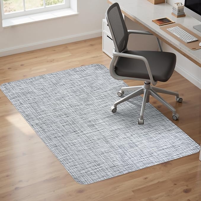 Sycoodeal Office Chair Mat for Hardwood & Tile Floor,Computer Gaming Chair Mat for Rolling Chairs Non-Curve, Anti-Slip, Heavy Duty Floor Protector for Home Office,Grey (40" x 48")