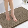Smiry Luxury Chenille Bathroom Rugs 36x24, Extra Soft and Absorbent Shaggy Bath Mat, Machine Washable, Non-Slip Plush Carpet Runner for Tub, Shower, and Floor, Home Decor Accessories, Camel