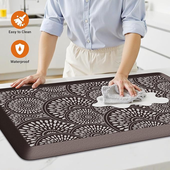 Mattitude 4/5 Inch Kitchen Mat, 20x51in Heavy Duty Ergonomic Comfort Foam Standing Desk Mat, Waterproof Non-Slip Standing Mats and Rugs for Kitchen, Office, Black