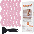 Secopad Patented Anti Slip Shower Stickers, 24PCS Adhesive Decals Safety Strips with Scraper for Bath Tub, Shower Floor, Stairs, Pink, 0.8"*8"