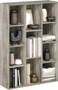 Furinno LUDER Book Shelf, 11-Cube Bookshelf, Reversible Bookcase, 9.4 x 29.1 x 41.7, Easy Assembly, for Living Room, Bedroom, Home Office, French Oak | Furinno