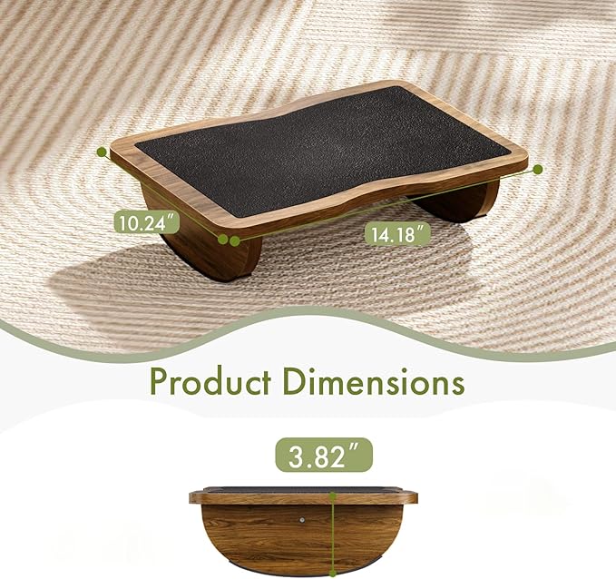 Ergonomic Wooden Footrest for Under Desk, Foot Rest with Anti-Slip Surface, Comfortable Desk Foot Stool for Office Home Gaming, Improve Posture & Promote Blood Circulation