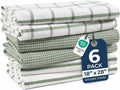 LANE LINEN Cotton Kitchen Towels Set, 6-Pack – Absorbent, Quick-Drying Dish Towels, 18" x 28", Premium Hand and Tea Towels - Olive