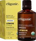 Cliganic USDA Organic Lemon Essential Oil (1oz) - 100% Pure & Natural | Undiluted, for Aromatherapy, Household Cleaning | Non-GMO Verified