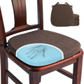 SINOSSO 4 Pack Memory Foam Chair Cushions for Dining Chairs, Friendly Woven Fabric 16" U-Shape Comfortable Kitchen Chair Pads, Removable Slip Resistant Seat Cushions (Set of 4, Dark Brown)