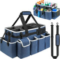 Cleaning Caddy Bag,Extra Large Cleaning Supplies Organizer with Handle for Housekeepers,Blue