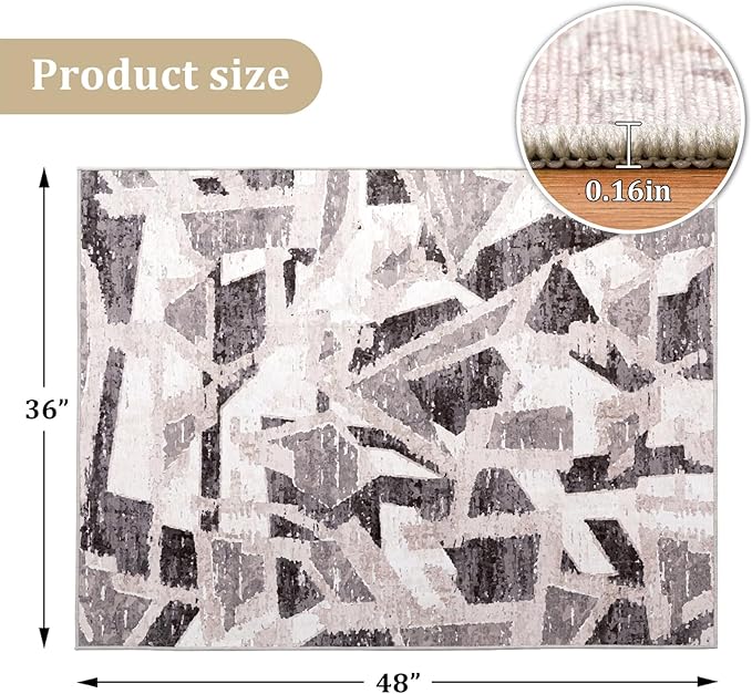 Office Chair Mat for Hardwood Floor, 48"x36" Easy Glide Computer Desk Mat Protector for Rolling Chair Under Desk Rug Nonslip Backing, Machine Wash (Modern)