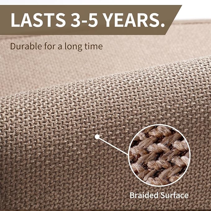 YDKGL Kitchen Mats for Floor, Super Absorbent Kitchen Rugs Non Slip Washable, Soft Imitation Linen Braided Kitchen Runner Rug, Standing Mat Kitchens Sink Mat, Easy to Clean, Brown 17x71